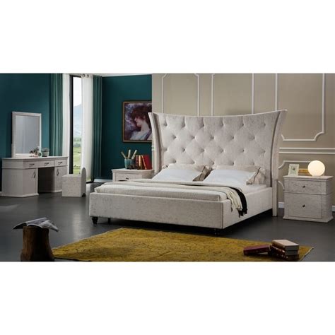 A headboard can add major impact to a room's decor, no matter the size. Shop Tufted Beige Upholstered Oversized Headboard Platform Bed - Free Shipping Today - Overstock ...