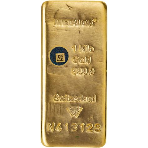 Metalor 1kg Cast Gold Bullion Bar Rps Bullion