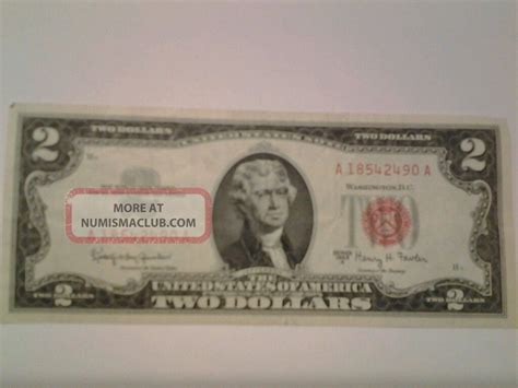 A Dollar Bill Us Currency Red Seal