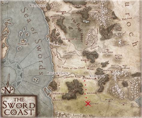 Printable Map Of The Sword Coast Map Pelajaran