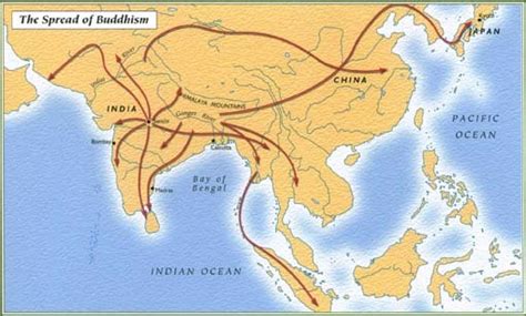 Map Of Spread Of Buddhism