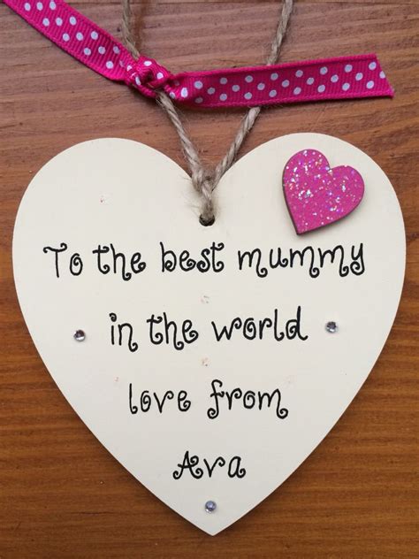 Personalised Wooden Hand Decorated Hanging Heart Mothers Day T