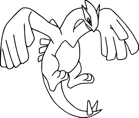 Lugia Legendary Pokemon Coloring Pages Free Pokemon Coloring Pages