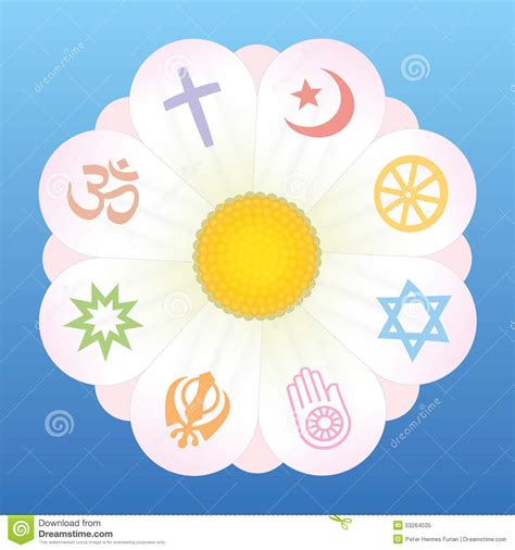 World Religions Flower Symbols Stock Vector Image 53264535