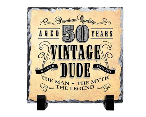 Vintage Dude 50th Birthday T Novelty Rock Slate Shop Today Get It Tomorrow