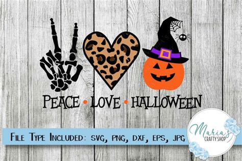 Peace Love Halloween, Halloween SVG (1601684)