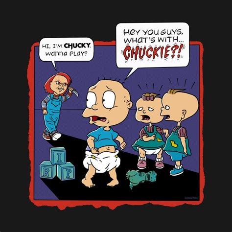Rugrats Meets Childs Play Chuckie Or Chucky Horror Black T Shirt