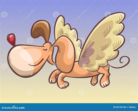 Dog With Wings Stock Vector Illustration Of Background 65134146