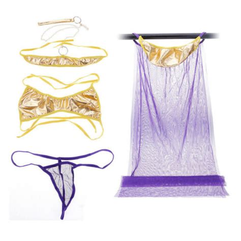 women cosplay fancy dress outfits slave bikini costume mesh lingerie suit purple ebay