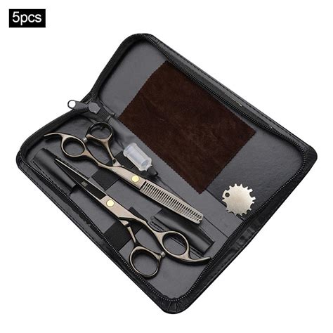 5pcs Professional Hairdressing Scissors Kit Hair Cutting Thinning