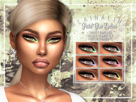 Sims 4 Custom Content Makeup Pastel Glow Eyeliner By Alaina Lina