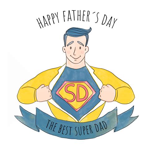 Cute Super Dad With Rainbow 210751 Vector Art At Vecteezy