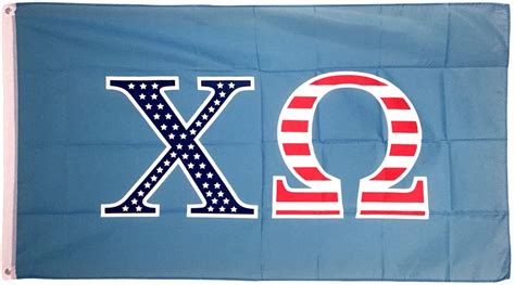 Chi Omega Usa Letter Sorority Flag Greek Banner Large 3 Feet X 5 Feet Sign Decor Chi O Flag