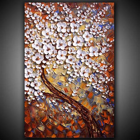 Hand Painted Oil Painting Unframed Canvas Painting 3d Art Work White