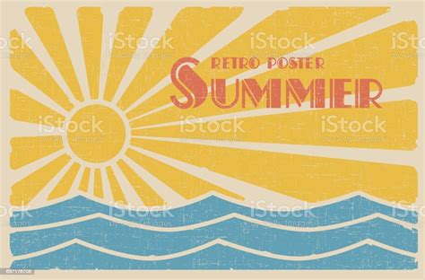 Summer Retro Poster Stock Illustration Download Image Now Retro