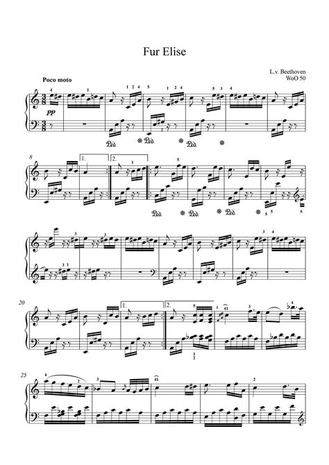 Fur Elise Piano Sheet Music Classical Musicmusic Scoredigital Music