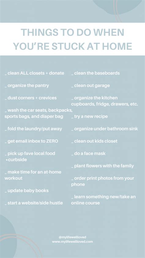 top 25 things to do when you re stuck at home my life well loved busy mom organization