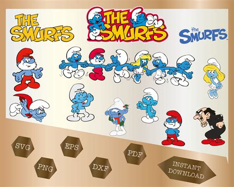 Smurfs Svg Bundle Smurfs Characters Stickers Papa Smurf Svg Etsy New Porn Sex Picture