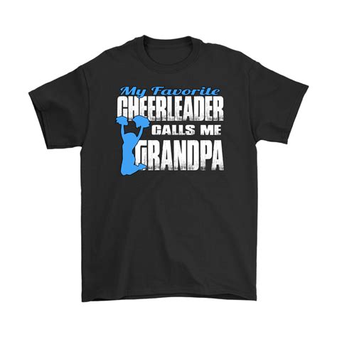 My Favorite Cheerleader Calls Me Grandpa Proud Cheer Grandpa Shirts Blue Cheer Dad Shirts