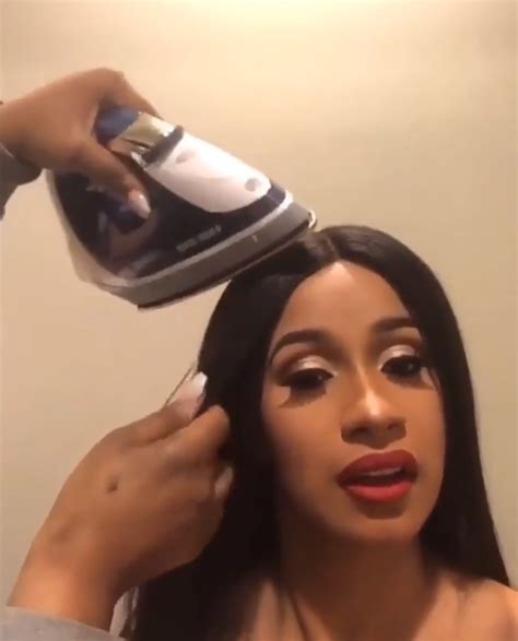 Cardi B Straightens Her Hair With A Clothes Iron Miss Petite Nigeria Blog