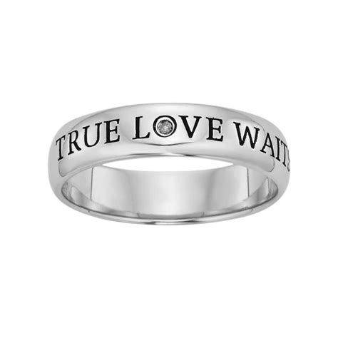 Sterling Silver Diamond Accent True Love Waits Purity Ring Purity