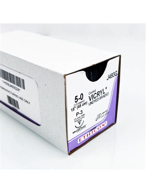 Ethicon Vicryl Undyed Braided 5 0 1845cm Suture J493g Reverse Cutting