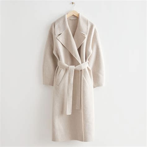 And Other Stories Oversized Wool Coat In Oatmeal Queen Letizia