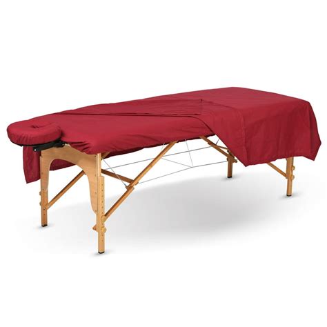 Spa Massage Table Poly Cotton Sheets 3 Pieces Full Set Resistant To Wrinkling Burgundy
