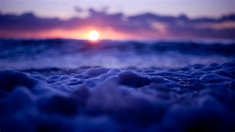 Nature Landscape Water Sunset Bubbles Sea Clouds Depth Of Field