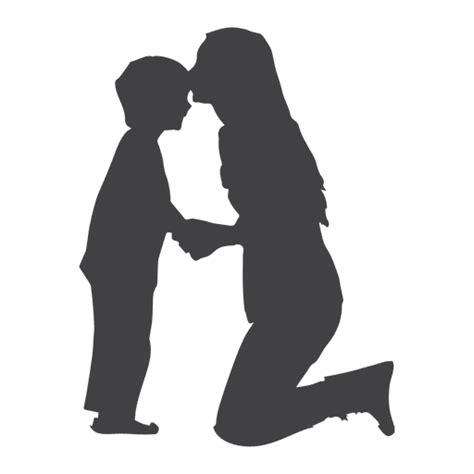 Mothers Kissing Son On Forehead Silhouette Transparent Png And Svg