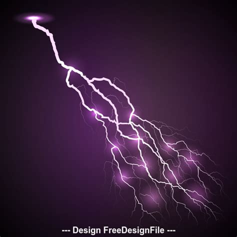 Purple Lightning Vector Free Download