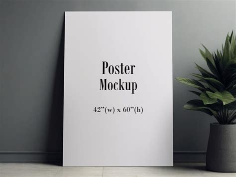 Premium Psd Poster Mockup Indoor