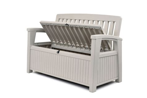 Patio Storage Bench White Outdoor Living
