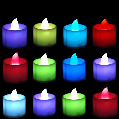 12 Flameless Floating Waterproof Led Tealight Candle Battery Operated