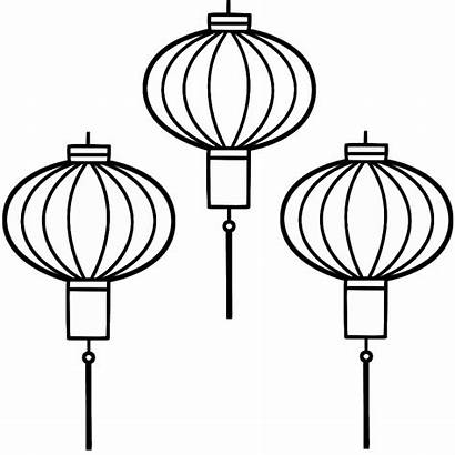 Chinese Coloring Lantern Lanterns Pages Drawing Clipart