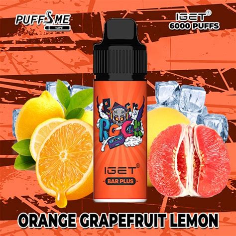 Buy Iget Bar Plus 6000 Puffs Orange Grapefruit Lemon Online Puffsme