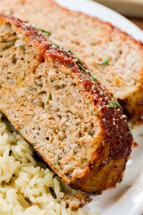 This healthy meatloaf recipe made with lean ground turkey is easy and delicious. Easy Turkey Meatloaf {Moist} - Spend with Pennies