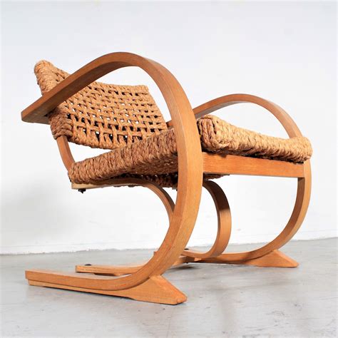 Original Easy Chair By Bas Van Pelt With Oak Wood And Raffia Rope 104363