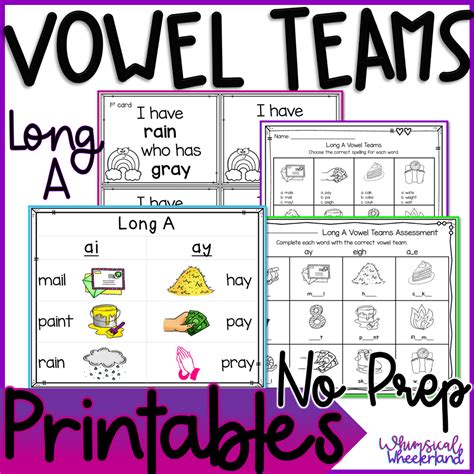 Long A Vowel Team Activities No Prep Long Vowel A Word
