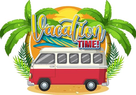 Summer Travel Vacation Logo Concept With Motorhome 6154013 Vector Art