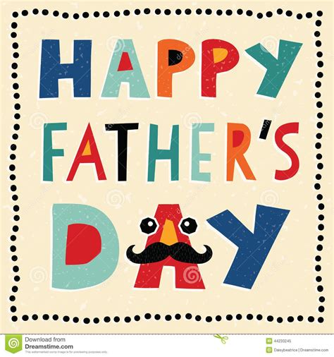 Happy Fathers Day Card With Hand Made Text Illustration About Holidays Graphics Hipster