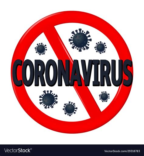 Stop Coronavirus Red Sign Royalty Free Vector Image