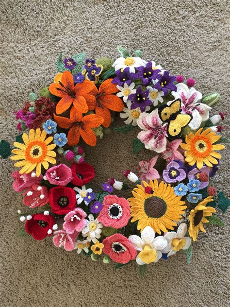 crochet flower wreath 463