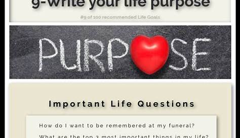 what is your purpose in life examples