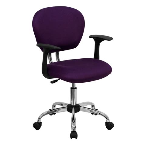 Flash Furniture Beverly Mid Back Purple Mesh Padded Swivel Task Office