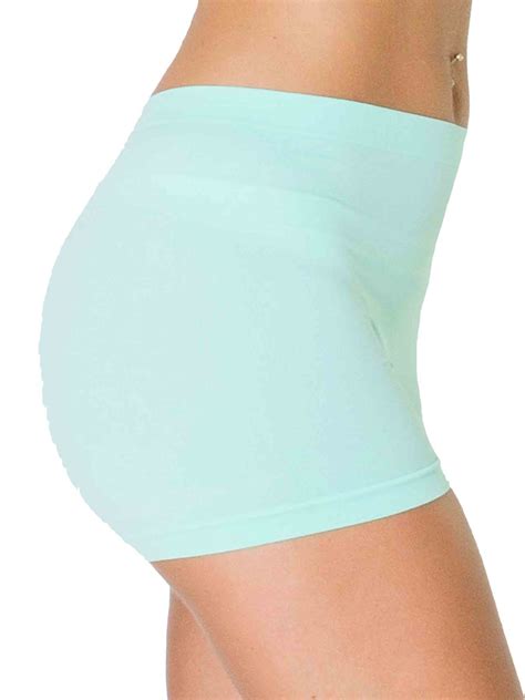 Womens Underwear Plain High Waist Seamless Stretch Ladies Boxer Shorts S M L Xxl Ebay