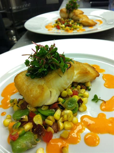 Fresh Catch Special Halibut With Fava Bean Corn Succotash Succotash Corn Succotash Food
