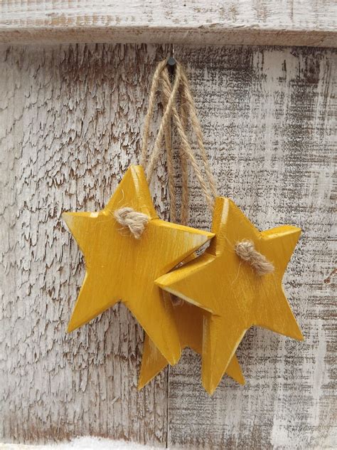 Reclaimed Wood Star Ornament Set Of 3 Etsy