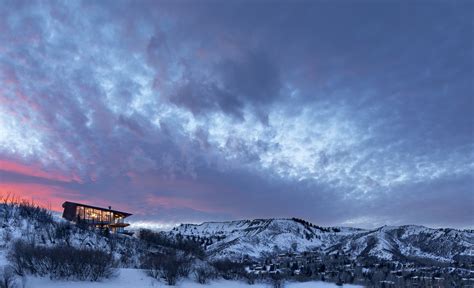 Wallpaper House Modern Snow Mountains Sky Winter Landscape