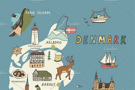 Denmark Denmark Graphic Illustration Seamless Patterns